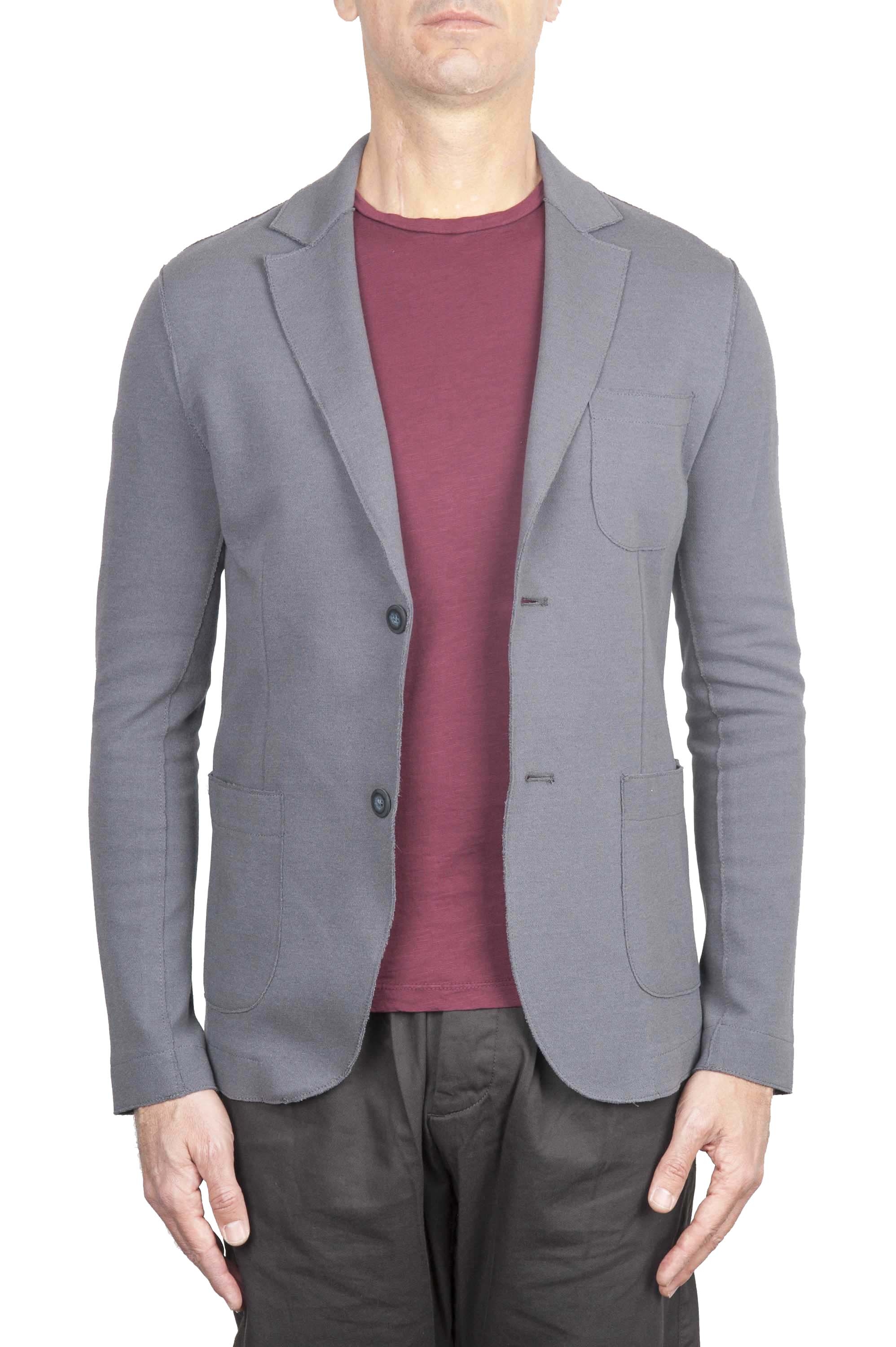 SBU 01740_2020SS Single breasted grey stretch cotton blazer 01