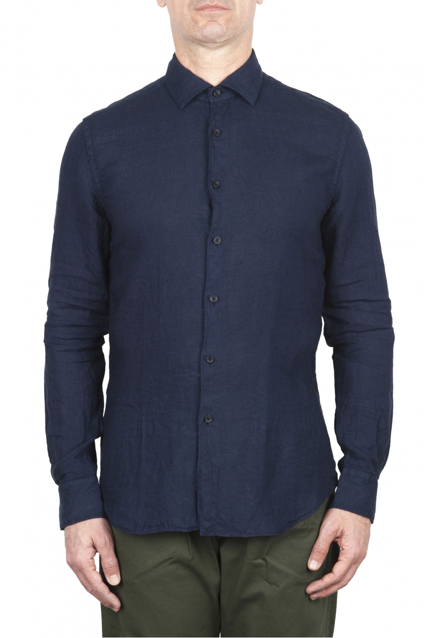 SBU 02021_2020SS Classic blue linen shirt 01