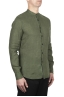 SBU 02026_2020SS Classic mandarin collar green linen shirt 02