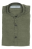 SBU 02026_2020SS Camisa clásica verde de lino de cuello mao 06
