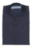 SBU 02028_2020SS Camisa clásica de algodón azul con cuello mandarín 06