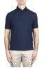 SBU 02030_2020SS Short sleeve blue cotton crepe polo shirt  01