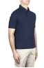 SBU 02030_2020SS Short sleeve blue cotton crepe polo shirt  02