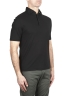 SBU 02032_2020SS Short sleeve black cotton crepe polo shirt  02