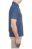 SBU 02038_2020SS Classic short sleeve blue cotton crepe polo shirt 03