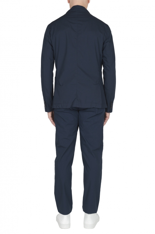 SBU 02837_2020SS Navy blue cotton sport suit blazer and trouser 01
