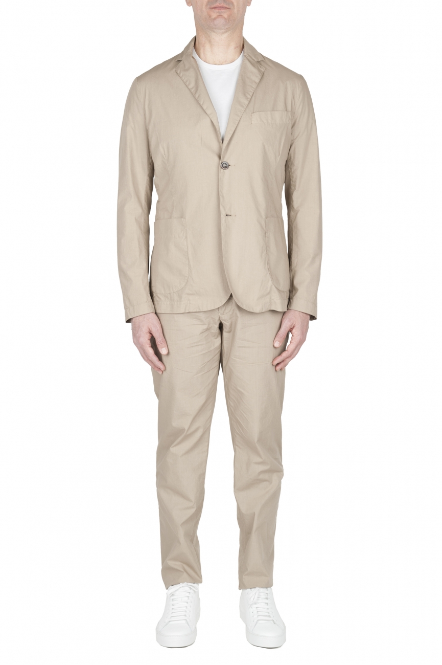 SBU 02838_2020SS Cotton sport suit blazer and trouser beige 01