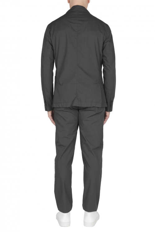 SBU 02839_2020SS Chaqueta y pantalón de traje deportivo de algodón gris oscuro 01