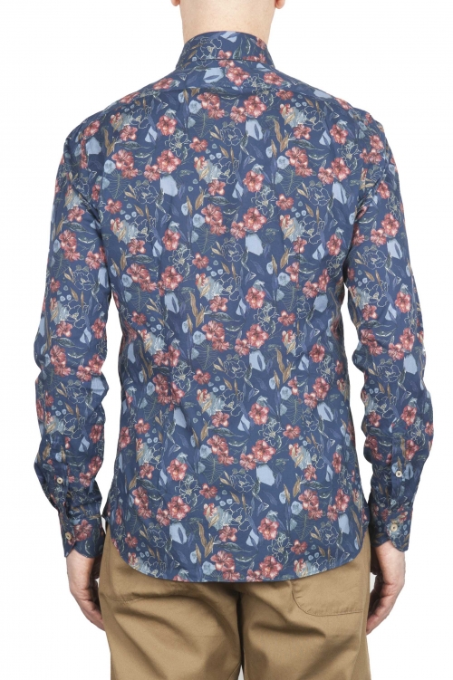 SBU 02849_2020SS Camisa de algodón estampado floral azul 01